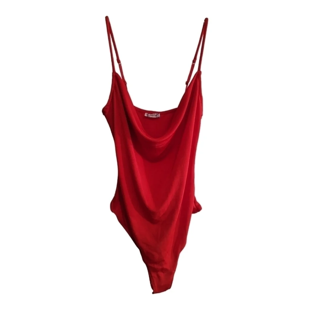 NWT Free People Women's Cowls In The Club Bodysuit Small Red